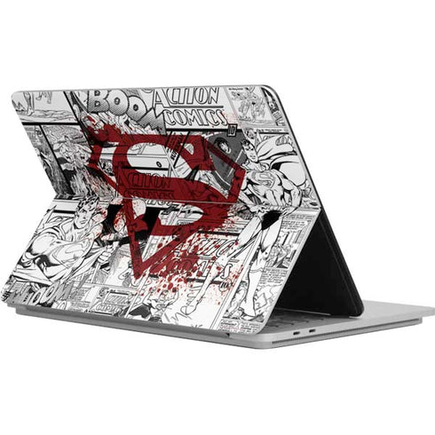 DC Comics Superman Comic Pattern Logo in Red Surface Laptop Studio Skin